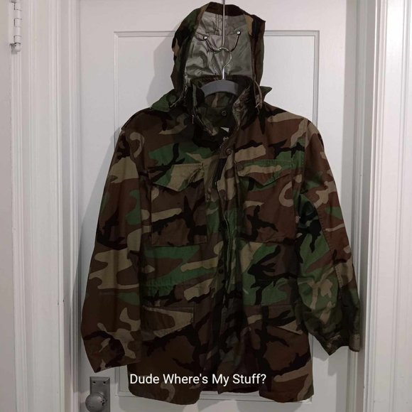 JOHN OWNBEY CO. CAMO - HOODED ZIPPER JACKET - HEAVYWEIGHT - MEN'S SIZE SMALL - Picture 1 of 3